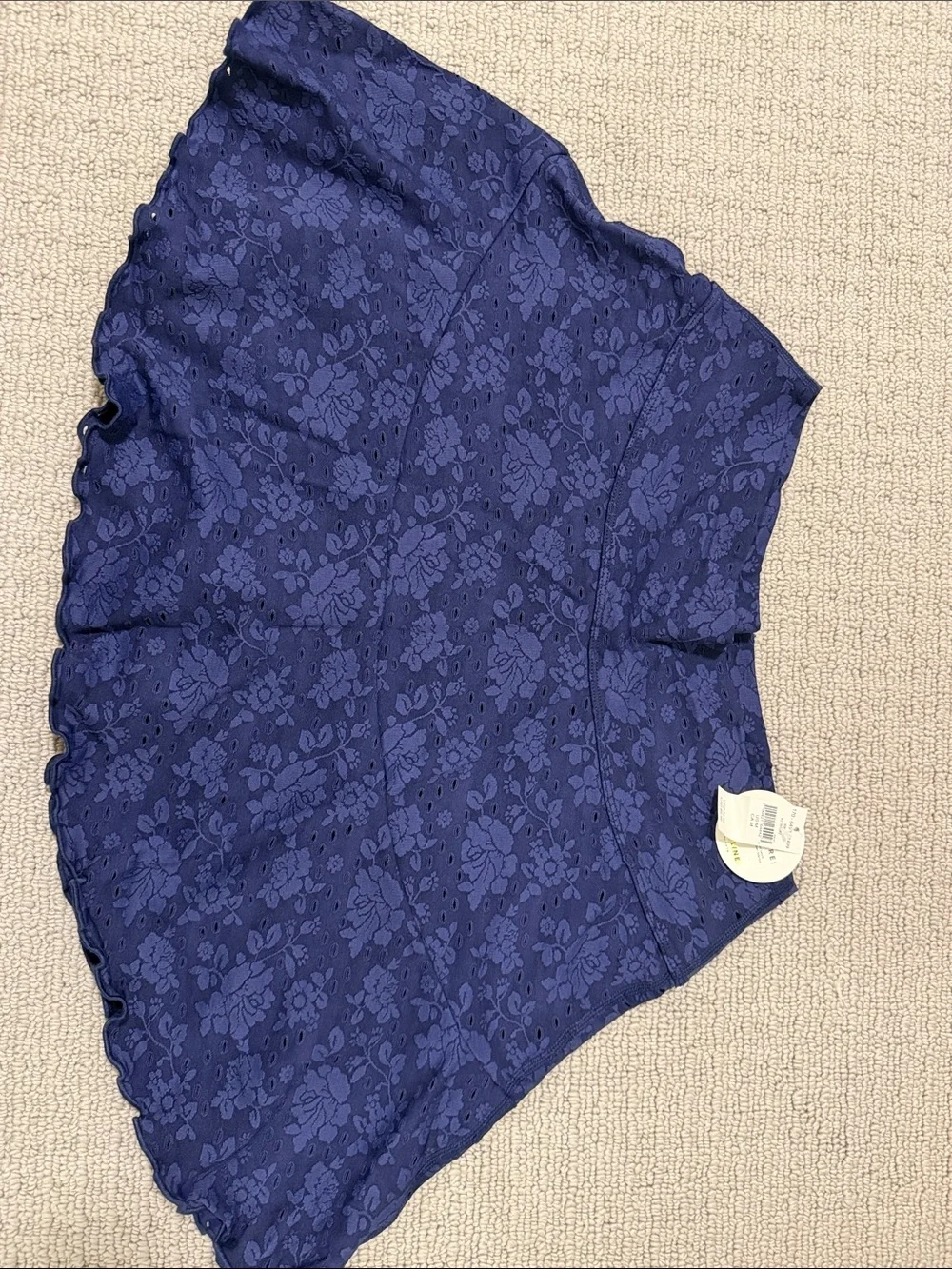 Offline Navy Floral Two-Piece Long Sleeve Crop Top & Skirt